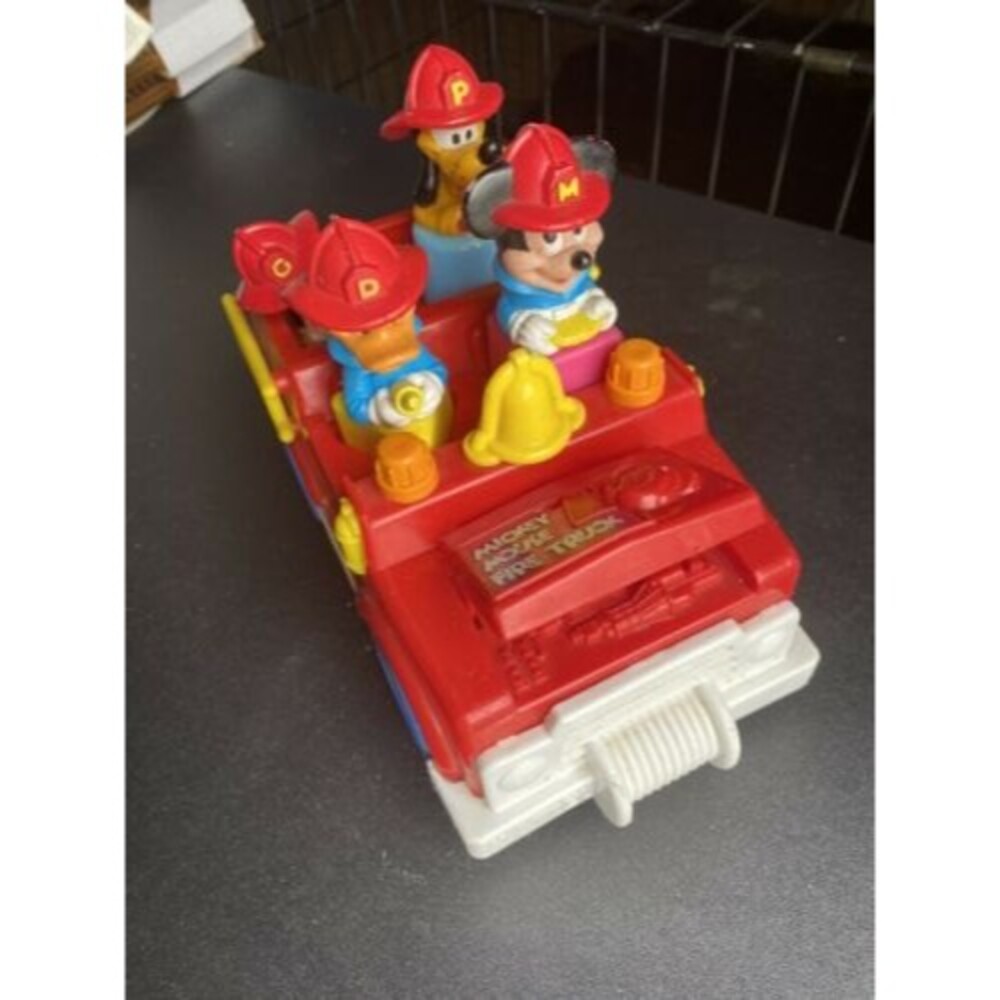 Disney Mickey Mouse Fire Truck  Toy & Friends Shape Sorter Vintage 1989 Mattel